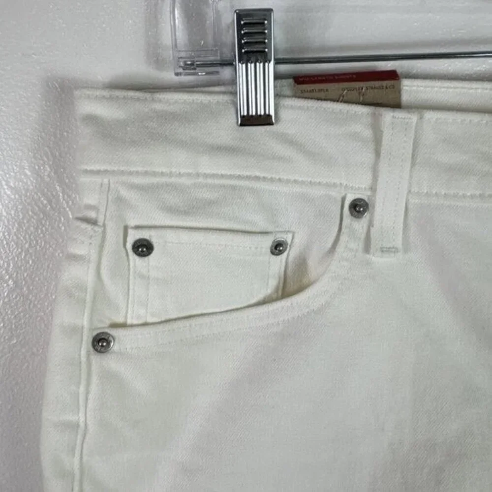 Levi’s Women's‎ 32 Mid Length Midrise Denim Shorts Stretch Off White NWT 0600